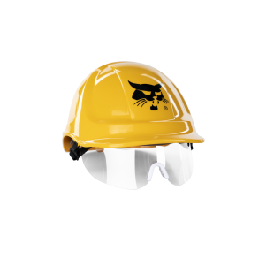 Bobcat Safety Helmet Yellow with Visor
